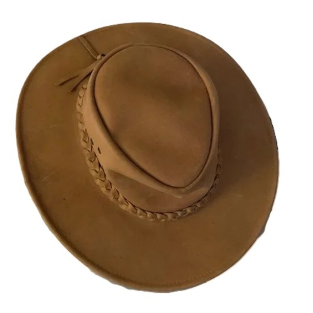 Australian Outback Leather Crusher Hat - Picture 3 of 16